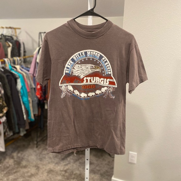 Hanes Other - Vintage Sturgis Black Hills Motor Classic 1988 Single Stitch Brown Harley Tee